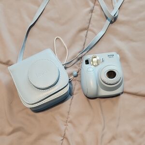 Instax Light Blue Instant Camera with Case